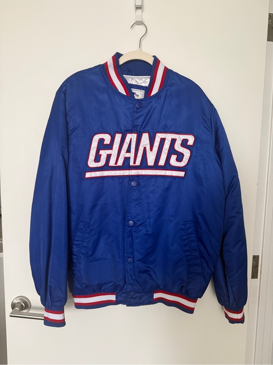 STARTER Other - STARTER Blue Giants Satin Bomber Jacket with Red & White Trim